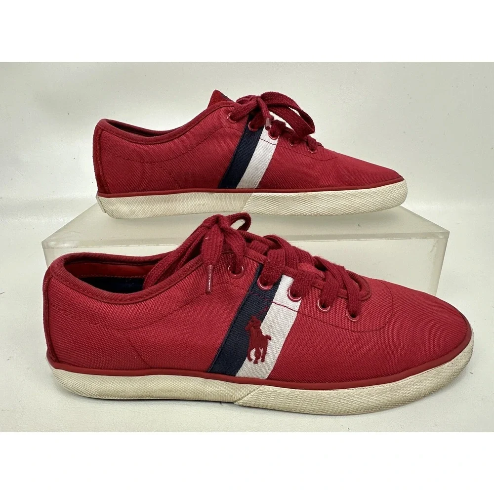 Polo Ralph Lauren Halford Shoes Sneaker Red Men Size 8.5 D